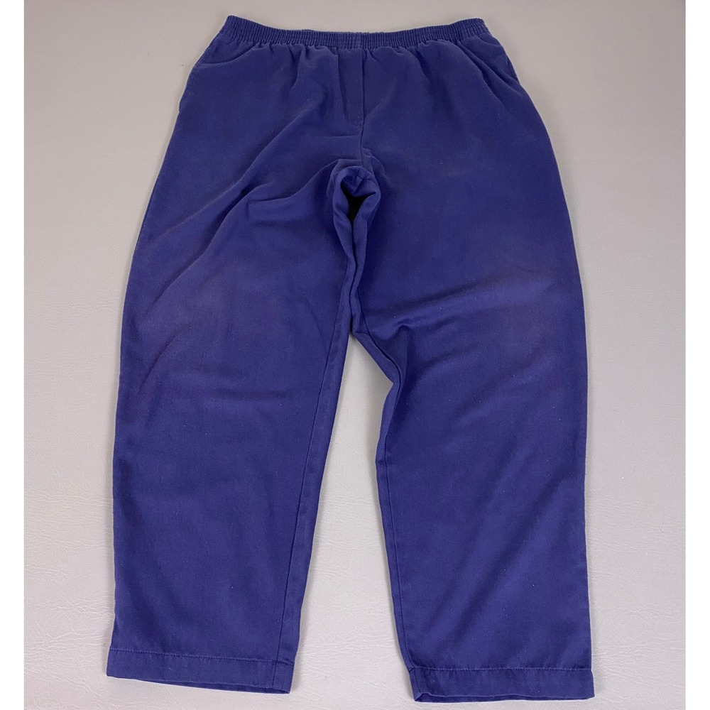 Vintage Basic Editions Pants Women's XL Purple Elastic Waist Casual Straight Leg